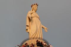 Byblos 02 Our Lady of Lebanon or Notre Dame du Liban Is A Huge 15-ton Bronze Painted White Statue of Virgin Mary With Her Arms Outstretched 